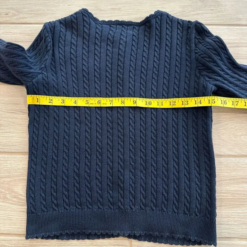 Polo Ralph Lauren Mini-Cable Cotton Cardigan Girls Size L (12-14) - Picture 6 of 6